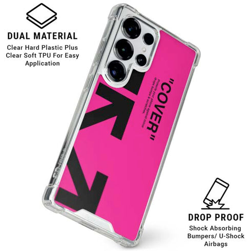 Black and Pink Arrows Galaxy S26 Ultra Clear Case