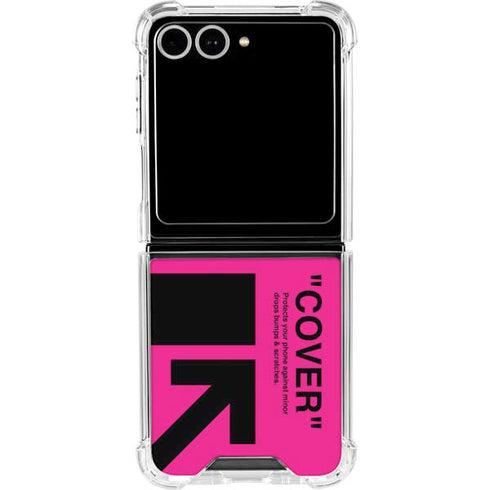 Black and Pink Arrows Galaxy Z Flip7 Clear Case