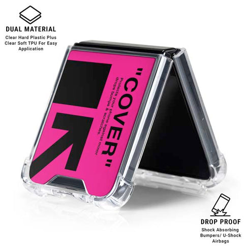 Black and Pink Arrows Galaxy Z Flip7 Clear Case