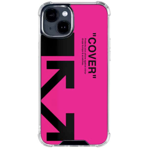 Black and Pink Arrows iPhone 15 Clear Case