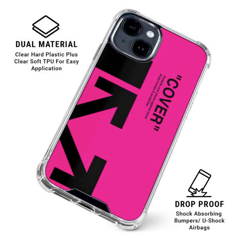 Black and Pink Arrows iPhone 15 Clear Case