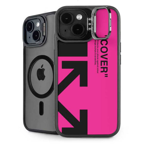 Black and Pink Arrows iPhone 15 Plus Kickstand Case