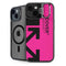 Black and Pink Arrows iPhone 15 Plus Kickstand Case