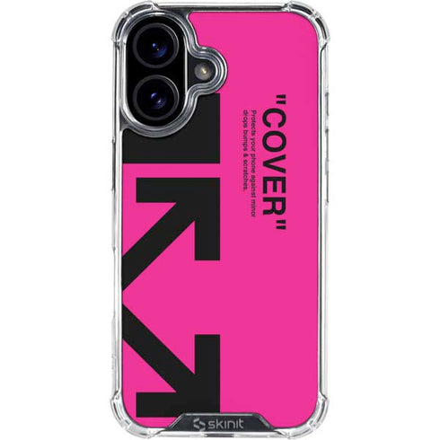 Black and Pink Arrows iPhone 16 Clear Case