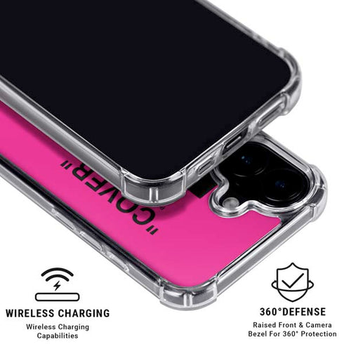 Black and Pink Arrows iPhone 16 Clear Case