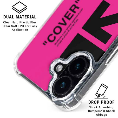 Black and Pink Arrows iPhone 16 Plus Clear Case
