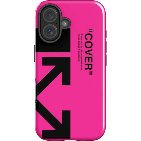 Black and Pink Arrows iPhone 16 Plus Impact Case
