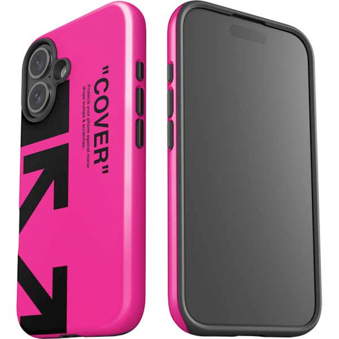 Black and Pink Arrows iPhone 16 Plus Impact Case