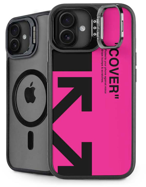 Black and Pink Arrows iPhone 16 Plus Kickstand Case