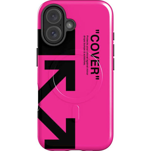Black and Pink Arrows iPhone 16 Plus Magsafe Impact Case