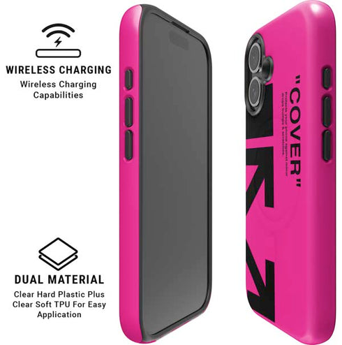 Black and Pink Arrows iPhone 16 Plus Magsafe Impact Case