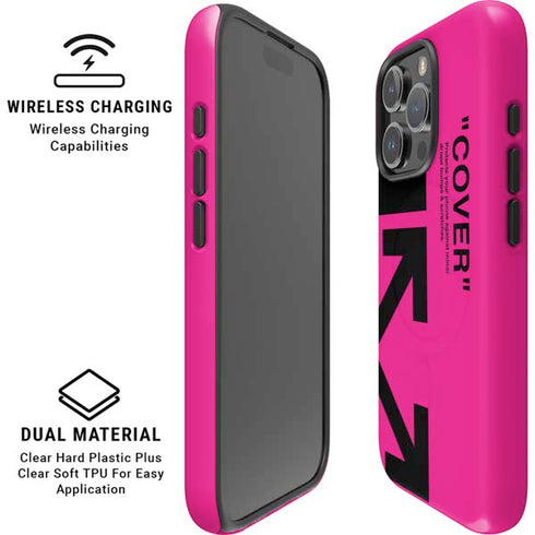 Black and Pink Arrows iPhone 16 Pro Magsafe Impact Case