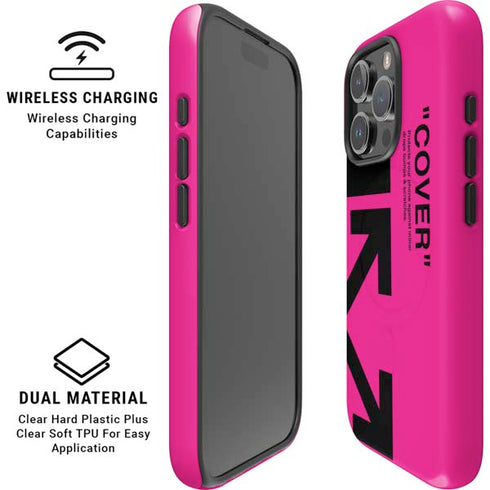 Black and Pink Arrows iPhone 16 Pro Max Magsafe Impact Case