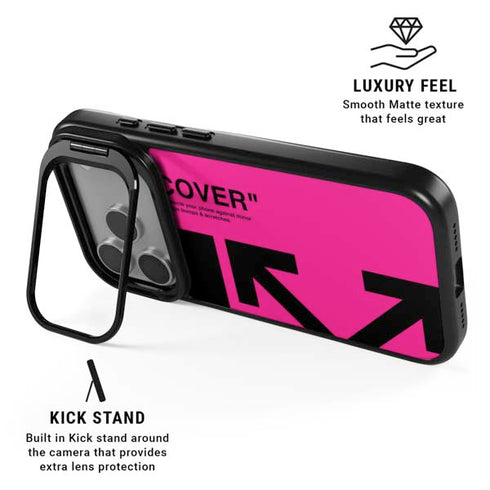 Black and Pink Arrows iPhone 17 Pro Kickstand Case