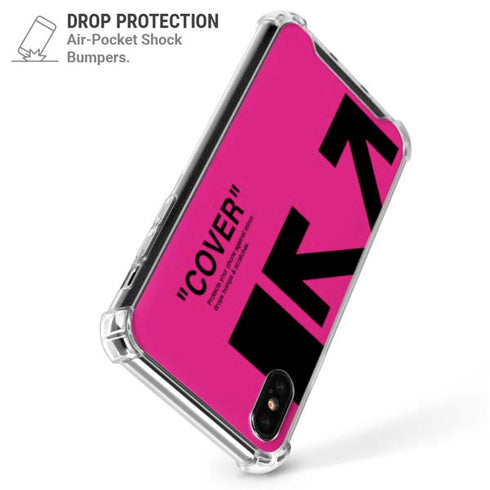 Black and Pink Arrows iPhone X/XS Clear Case