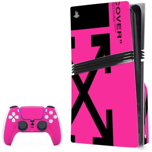 Black and Pink Arrows PS5 Pro Disk Bundle Skin