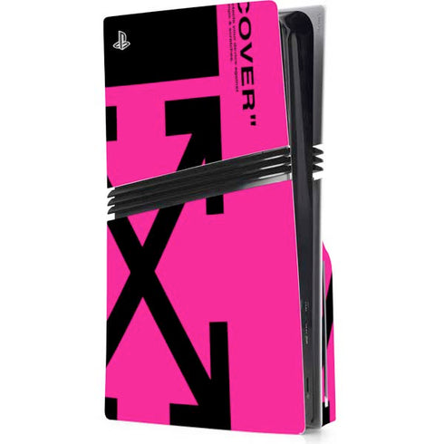 Black and Pink Arrows PS5 Pro Disk Console Skin