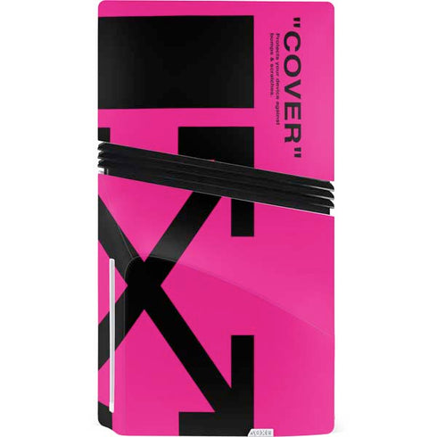 Black and Pink Arrows PS5 Pro Disk Console Skin