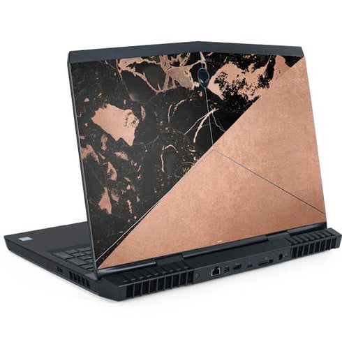 Black and Rose Gold Marble Split Dell Alienware Skin