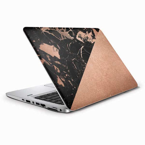 Black and Rose Gold Marble Split HP Elitebook Skin