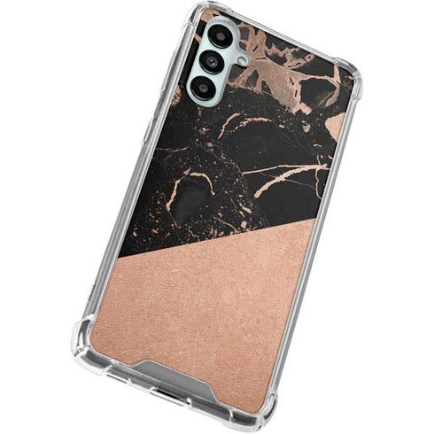 Black and Rose Gold Marble Split Gabb Phone 4 Clear Case