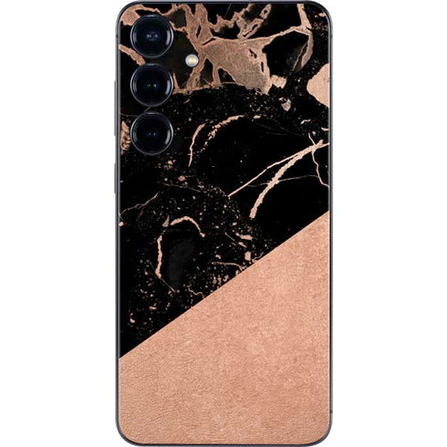 Black and Rose Gold Marble Split Galaxy A16 5G Skin