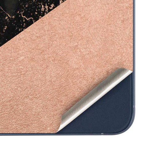 Black and Rose Gold Marble Split Galaxy A35 5G Skin
