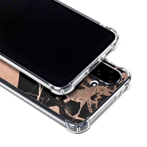 Black and Rose Gold Marble Split Galaxy A36 5G Clear Case