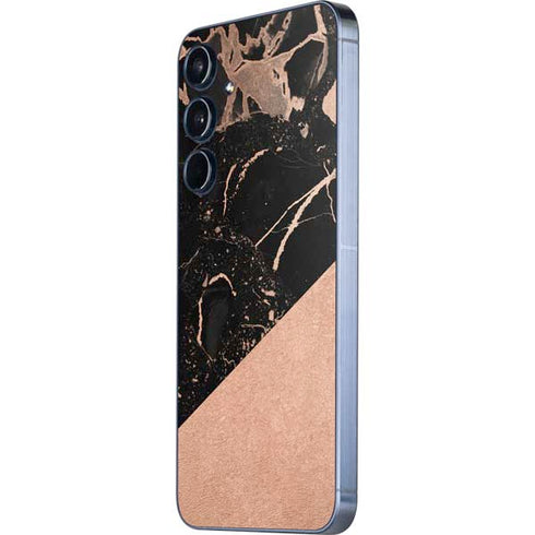 Black and Rose Gold Marble Split Galaxy A36 5G Skin