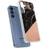 Black and Rose Gold Marble Split Galaxy A55 5G Clear Case