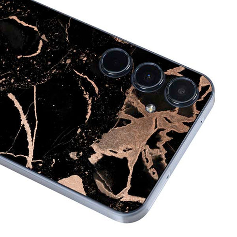 Black and Rose Gold Marble Split Galaxy A55 5G Skin