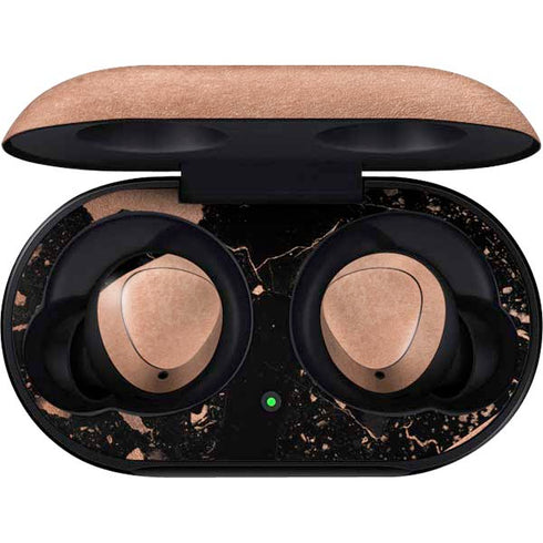Black and Rose Gold Marble Split Galaxy Buds Skin