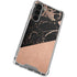 Black and Rose Gold Marble Split Galaxy S24 FE Clear Case