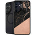Black and Rose Gold Marble Split Galaxy S24 Kickstand Case
