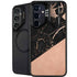Black and Rose Gold Marble Split Galaxy S24 Plus Kickstand Case