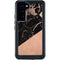 Black and Rose Gold Marble Split Galaxy S24 Plus Waterproof Case