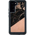 Black and Rose Gold Marble Split Galaxy S24 Plus Waterproof Case