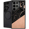 Black and Rose Gold Marble Split Galaxy S25 Ultra Kickstand Case