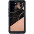 Black and Rose Gold Marble Split Galaxy S24 Waterproof Case