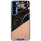 Black and Rose Gold Marble Split Galaxy S25 Clear Case