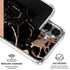 Black and Rose Gold Marble Split Galaxy S26 Plus Clear Case