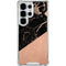 Black and Rose Gold Marble Split Galaxy S26 Ultra Clear Case