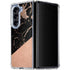 Black and Rose Gold Marble Split Galaxy Z Fold5 5G Clear Case