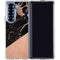 Black and Rose Gold Marble Split Galaxy Z Fold7 Clear Case