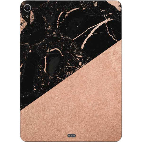 Black and Rose Gold Marble Split Apple iPad Air Skin