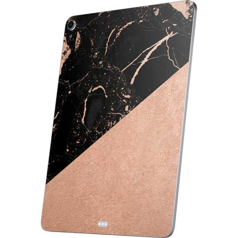 Black and Rose Gold Marble Split Apple iPad Air Skin