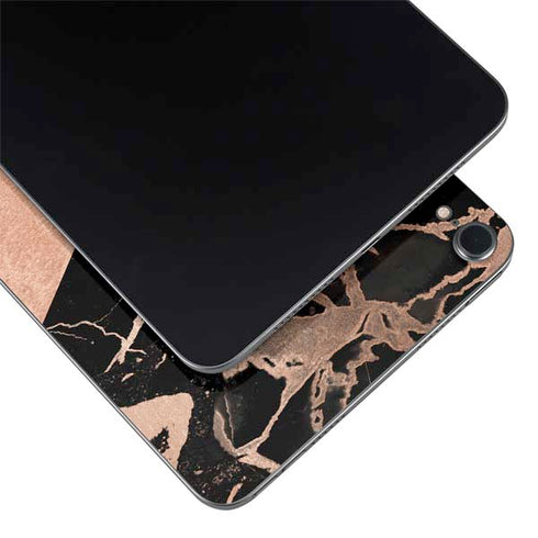 Black and Rose Gold Marble Split Apple iPad Mini Skin