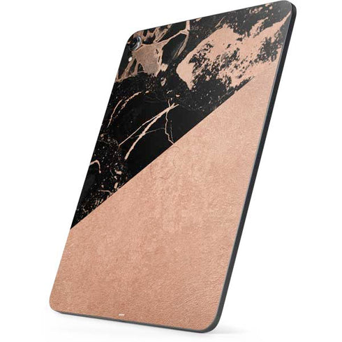 Black and Rose Gold Marble Split Apple iPad Pro Skin
