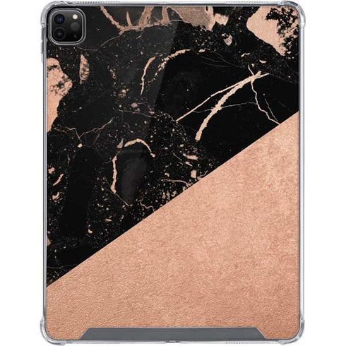 Black and Rose Gold Marble Split iPad Cases