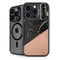 Black and Rose Gold Marble Split iPhone 13 Pro Kickstand Case